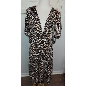 Women’s Violet Dress Size XL Brown Black Tan High Low Hem Elastic Waist